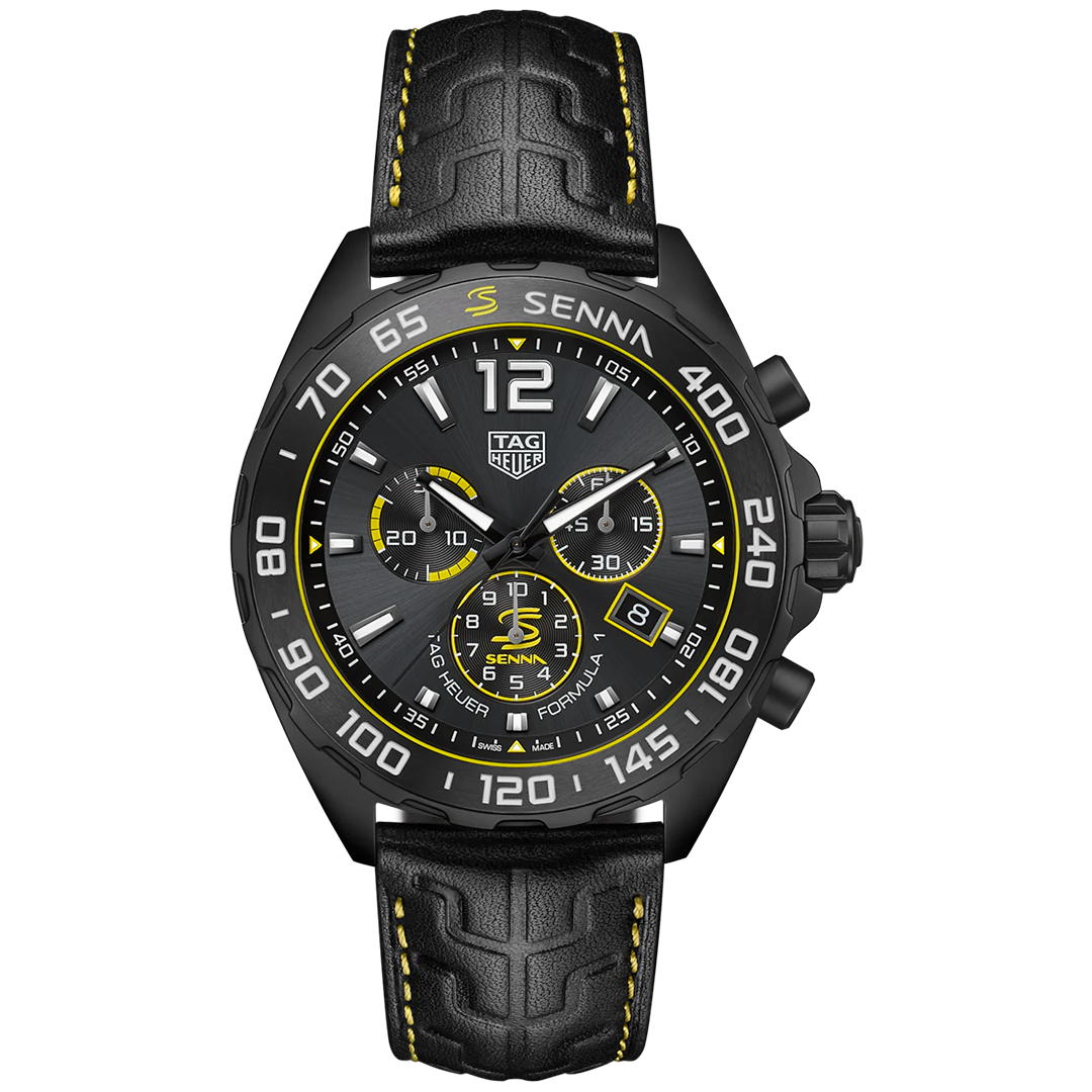 Watch in dlc-coated steel Formula 1 Chronograph x Senna Tag heuer