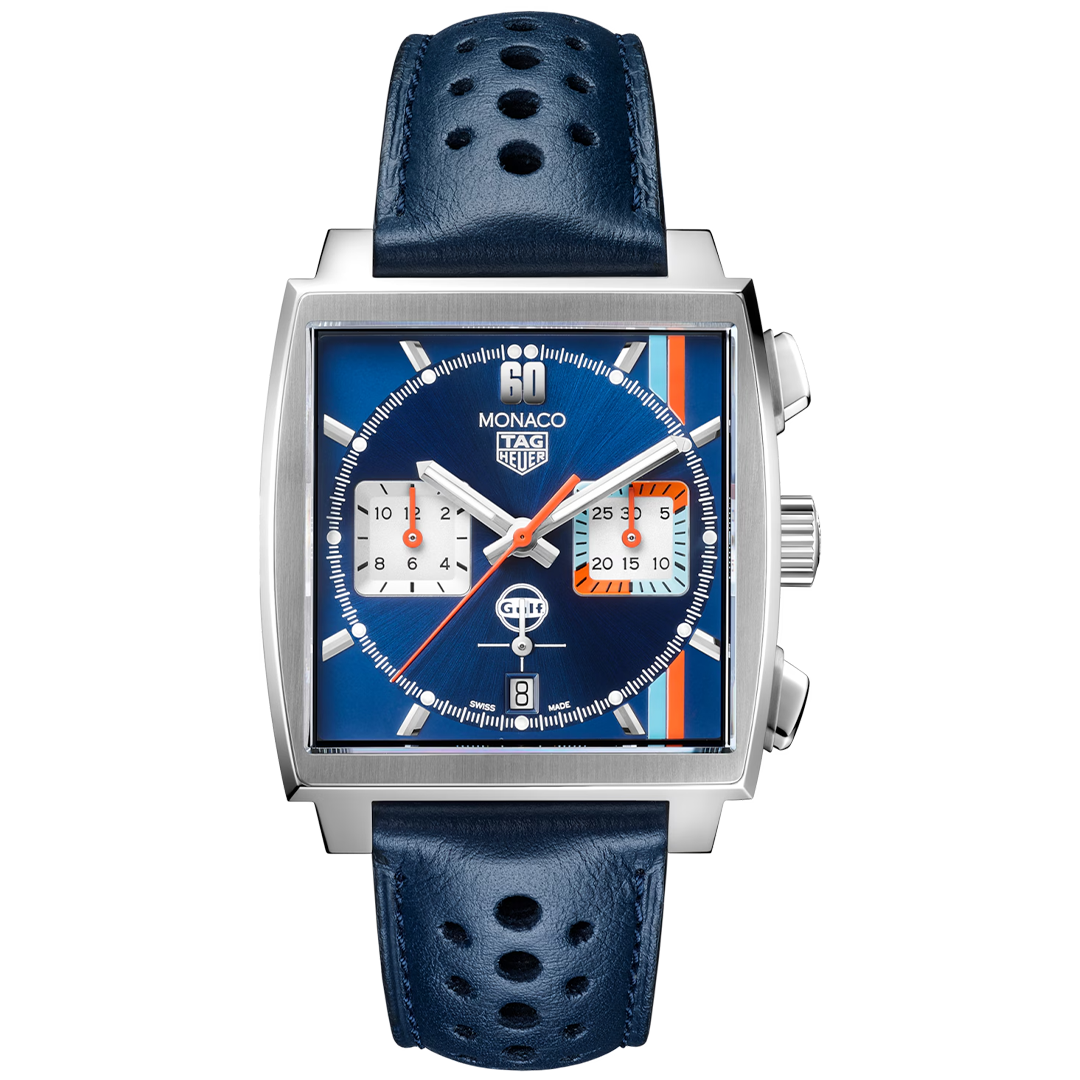Orologio in acciaio Monaco Chronograph x Gulf Tag heuer