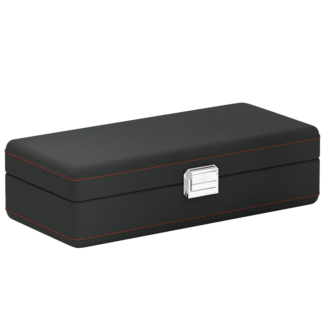 Accessorio in toledo leather Valigetta 4 Slate Gray/Orange Leather Scatola del tempo