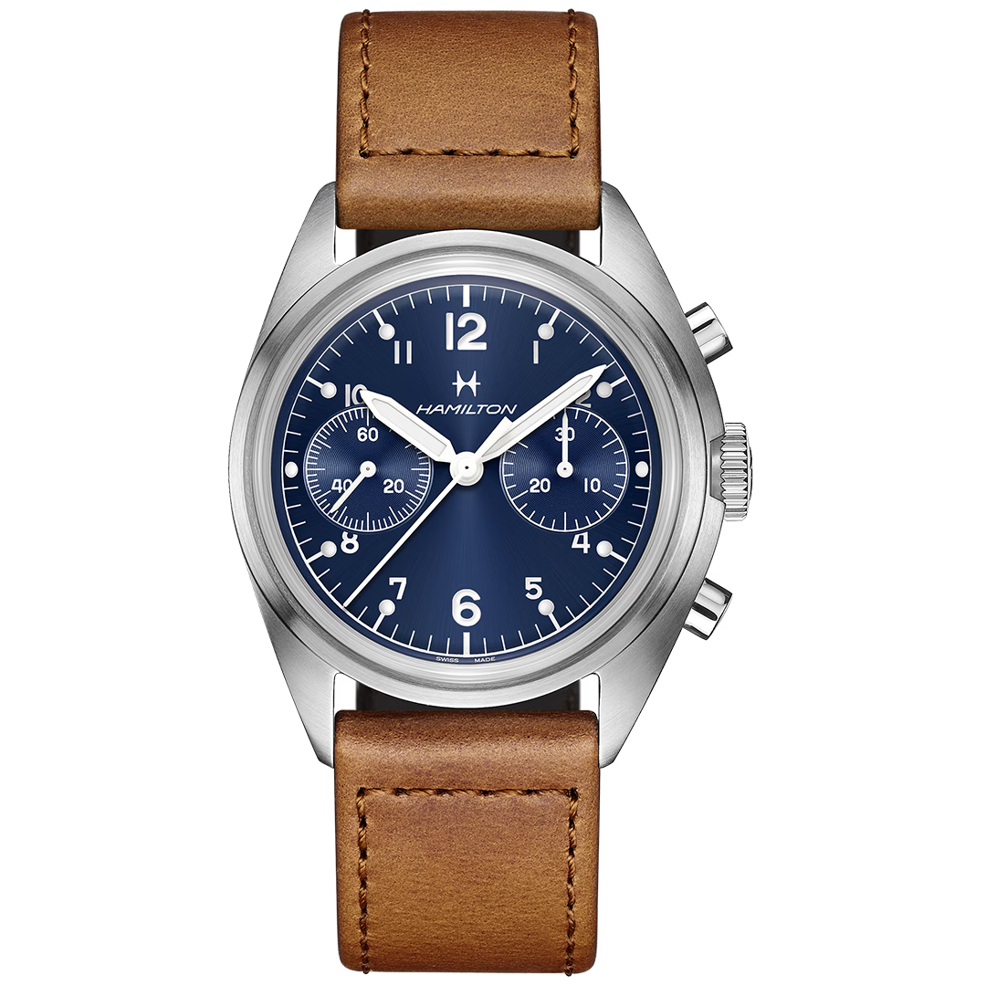 Orologio in acciaio Khaki Aviation Pilot Pioneer Mechanical Chronograph Hamilton
