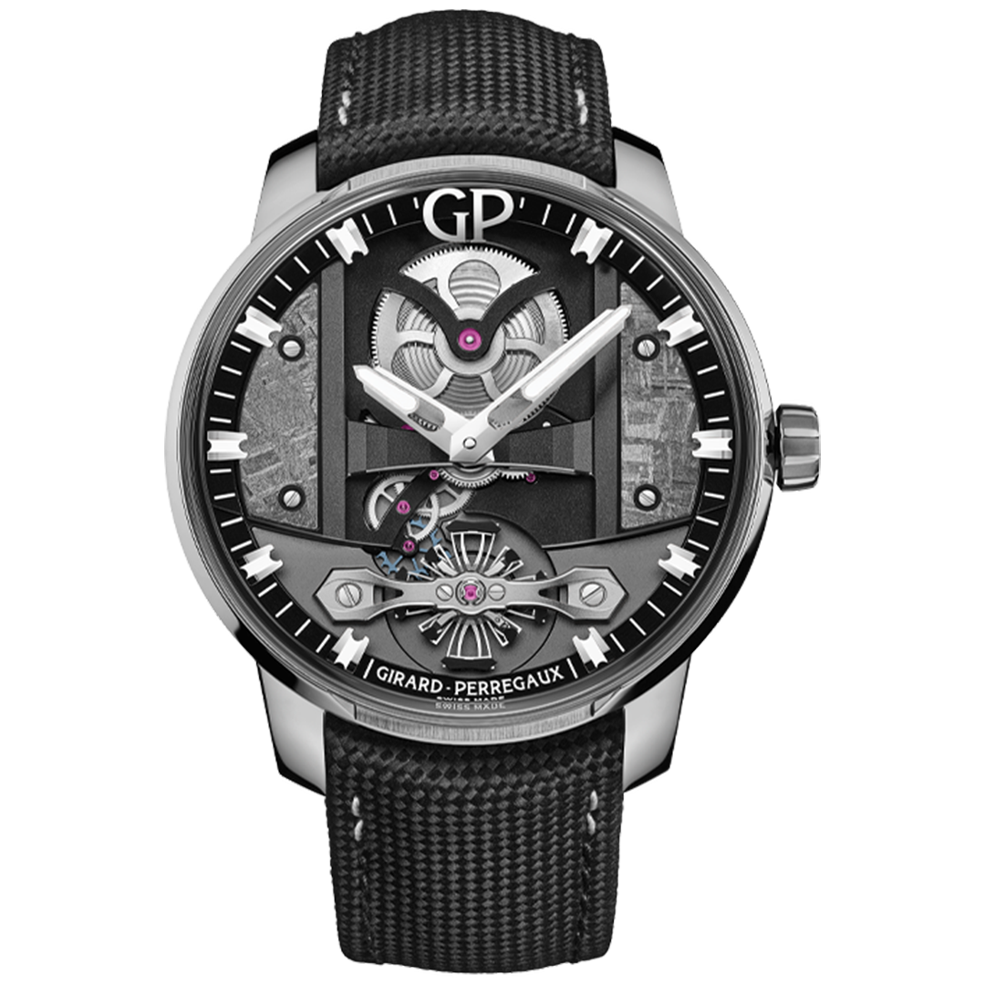 Orologio in acciaio Free Bridge Meteorite Girard perregaux