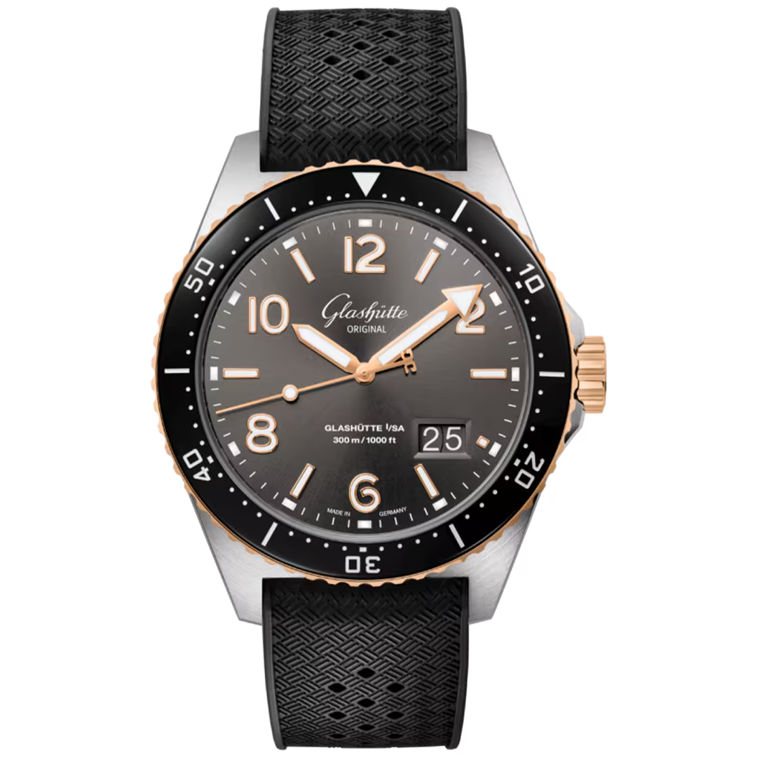 Watch in steel and rose gold SeaQ Panorama Date Glashutte original