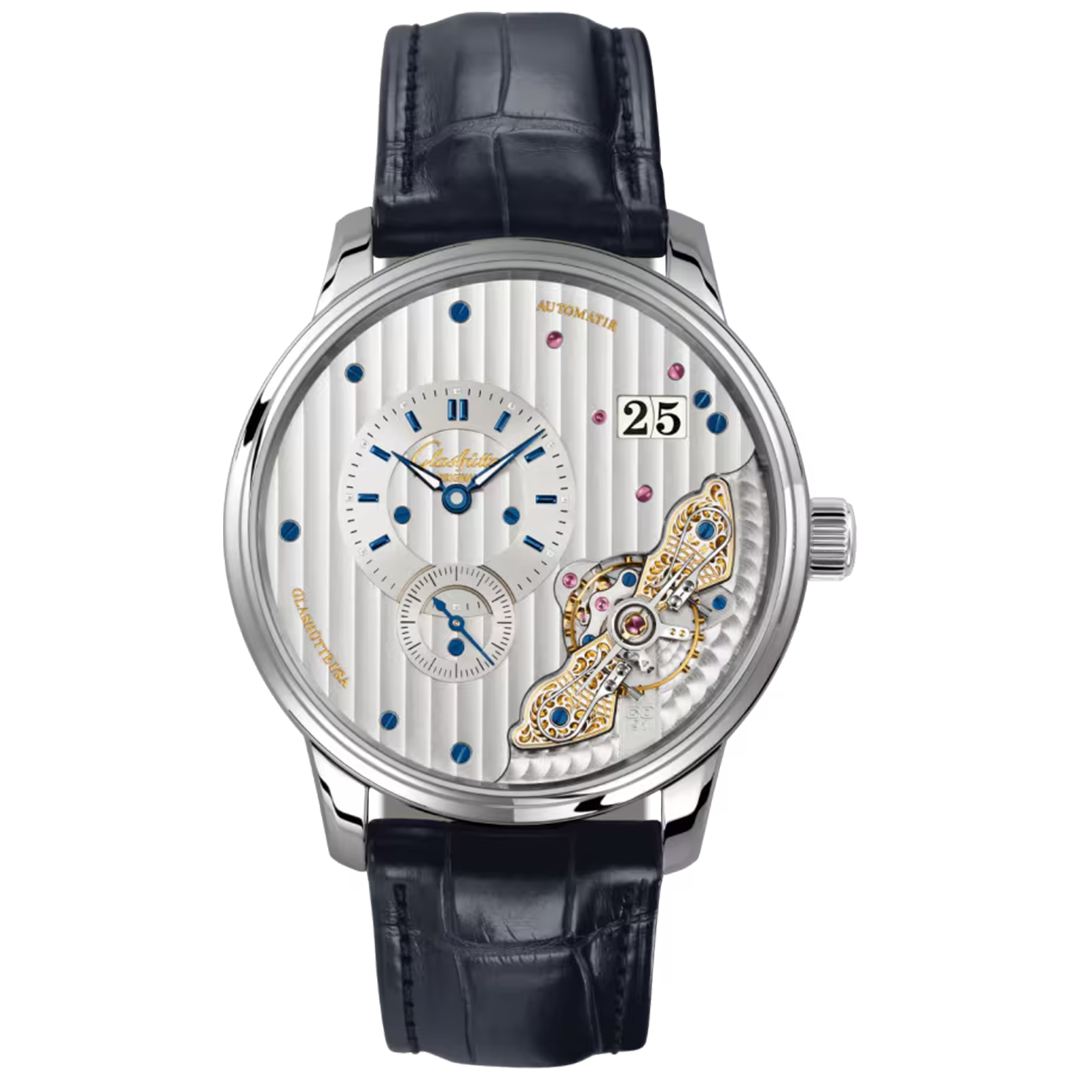 Watch in steel PanoMaticInverse Glashutte original