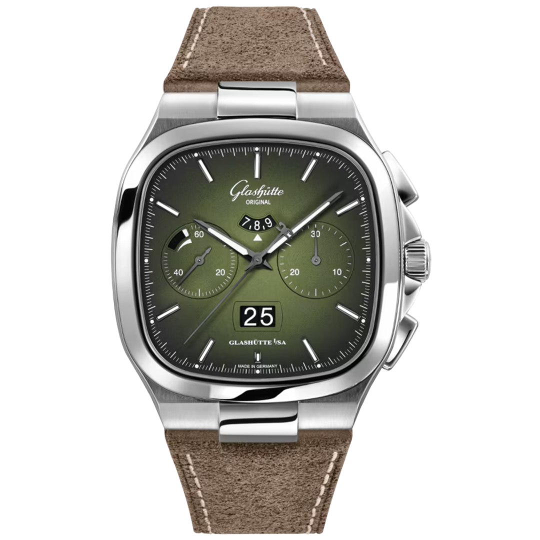 Watch in steel Seventies Chronograph Panorama Date Glashutte original