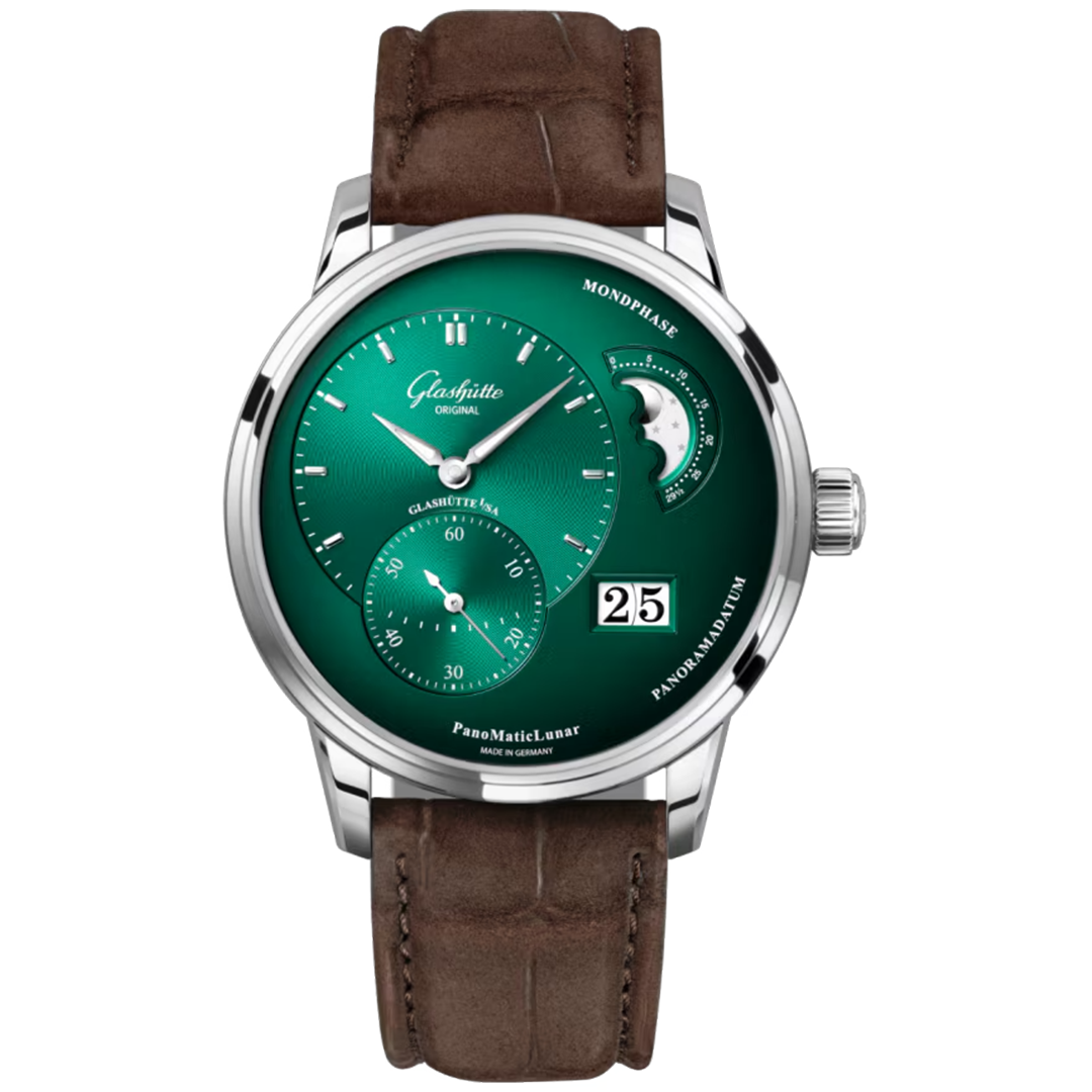 Watch in steel PanoMaticLunar Glashutte original