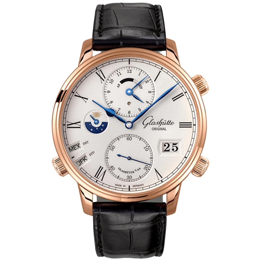 Watch in rose gold Senator Cosmopolite Glashutte original