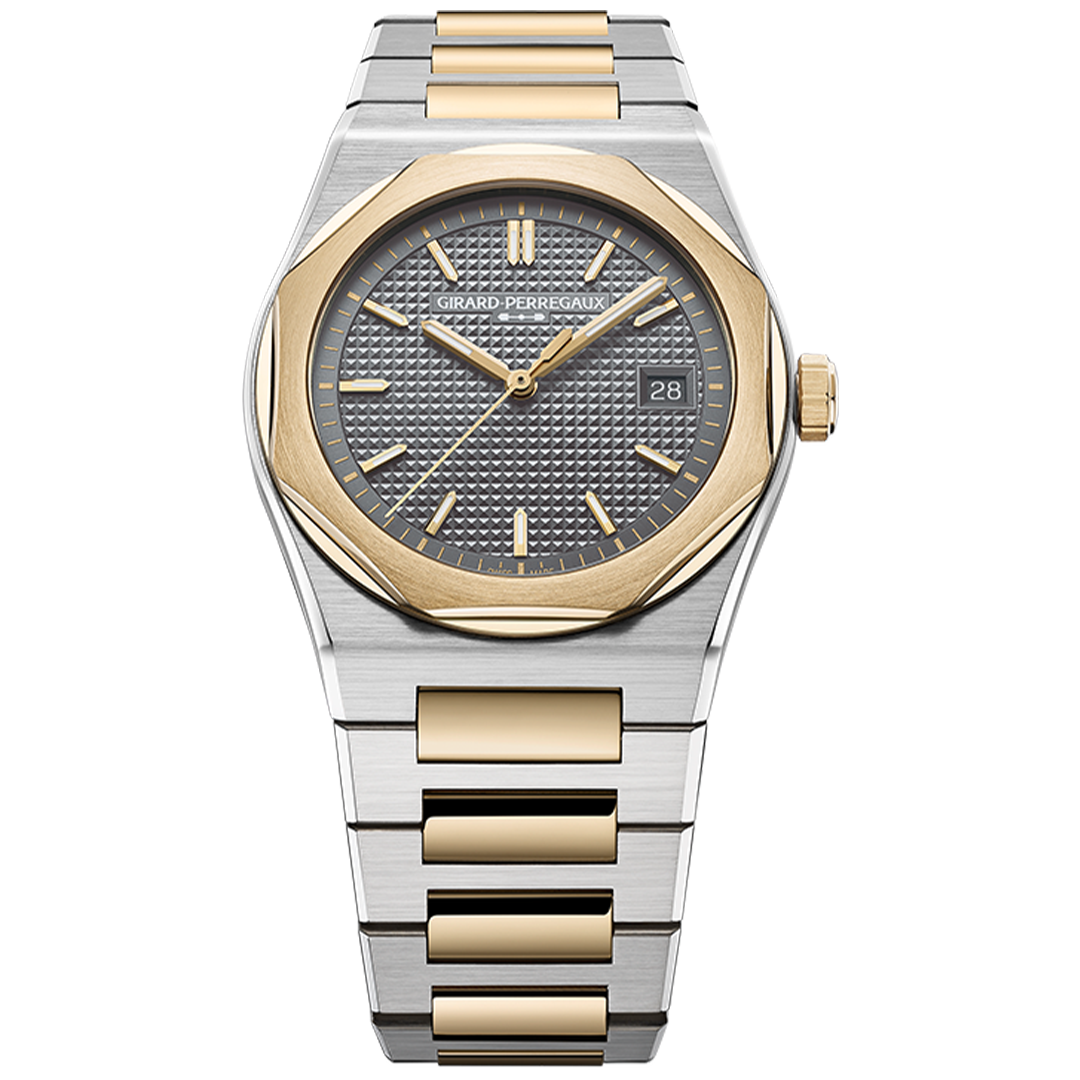 Orologio in acciaio e oro giallo Laureato Fifty Girard perregaux