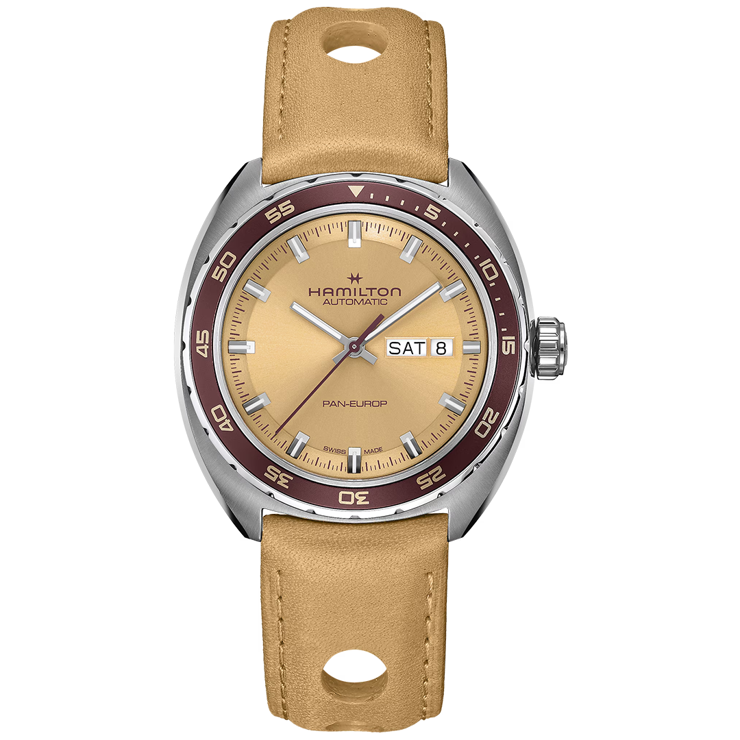 Orologio in acciaio American Classic Pan Europ Day Date Auto Hamilton