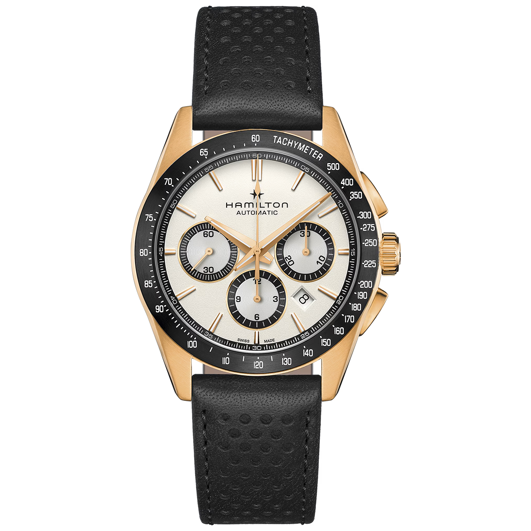 Watch in pvd-coated steel Jazzmaster Performer Auto Chrono Hamilton