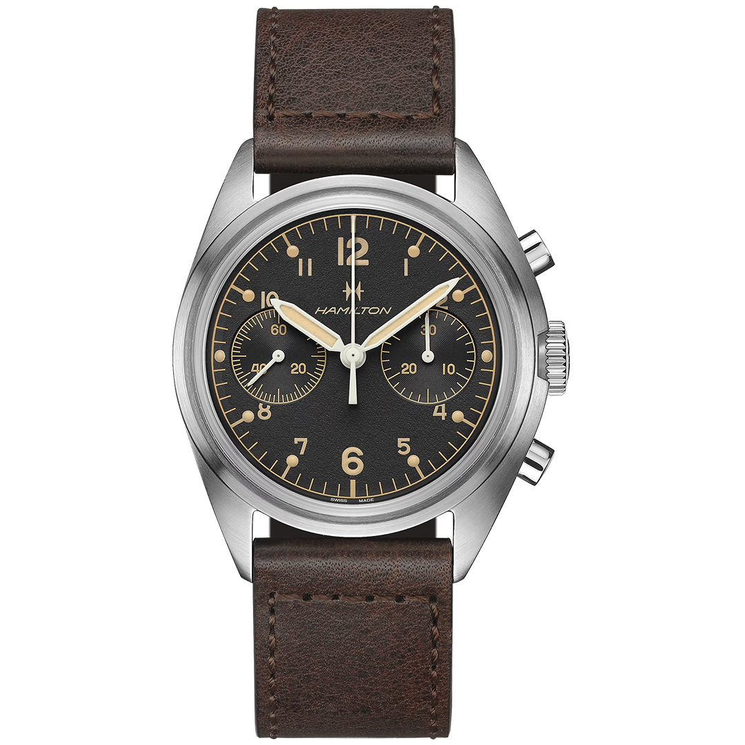 Orologio in acciaio Khaki Aviation Pilot Pioneer Mechanical Chrono Hamilton