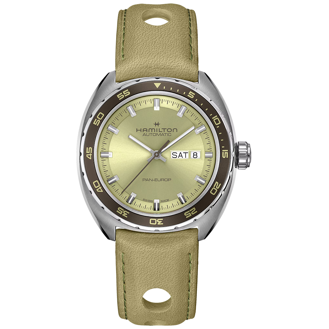 Orologio in acciaio American Classic Pan Europ Day Date Auto Hamilton