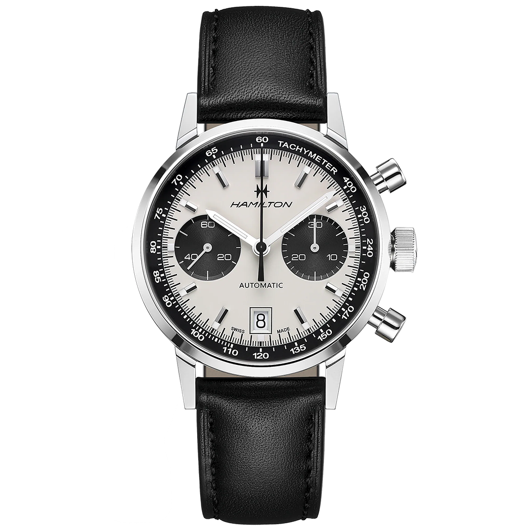 Watch in steel American Classic Intra-Matic Auto Chrono Hamilton