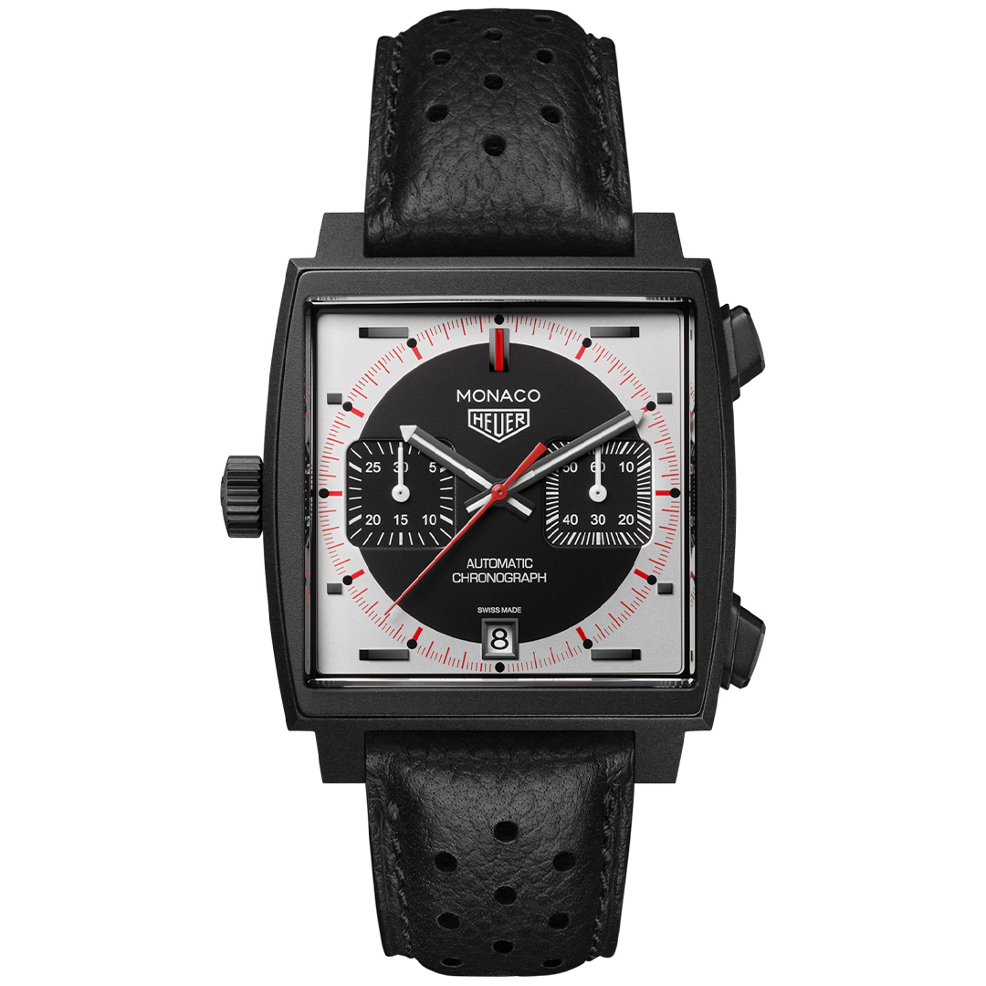 Watch in dlc-coated titanium Monaco Chronograph Stopwatch Tag heuer