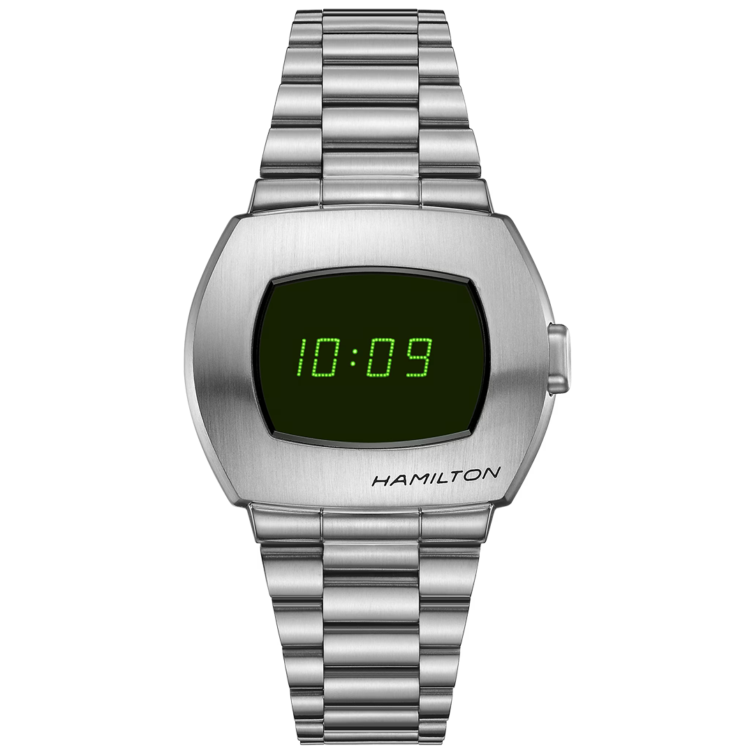 Watch in steel American Classic PSR Digital Quartz Hamilton