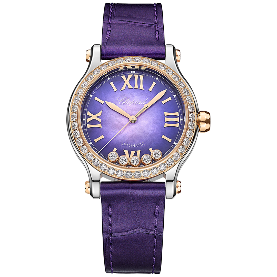 Orologio in acciaio e oro rosa Happy Sport Chopard