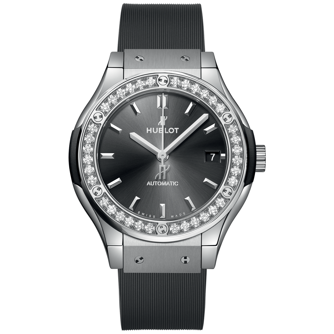 Watch in titanium Classic Fusion Racing Grey Titanium Diamonds Hublot