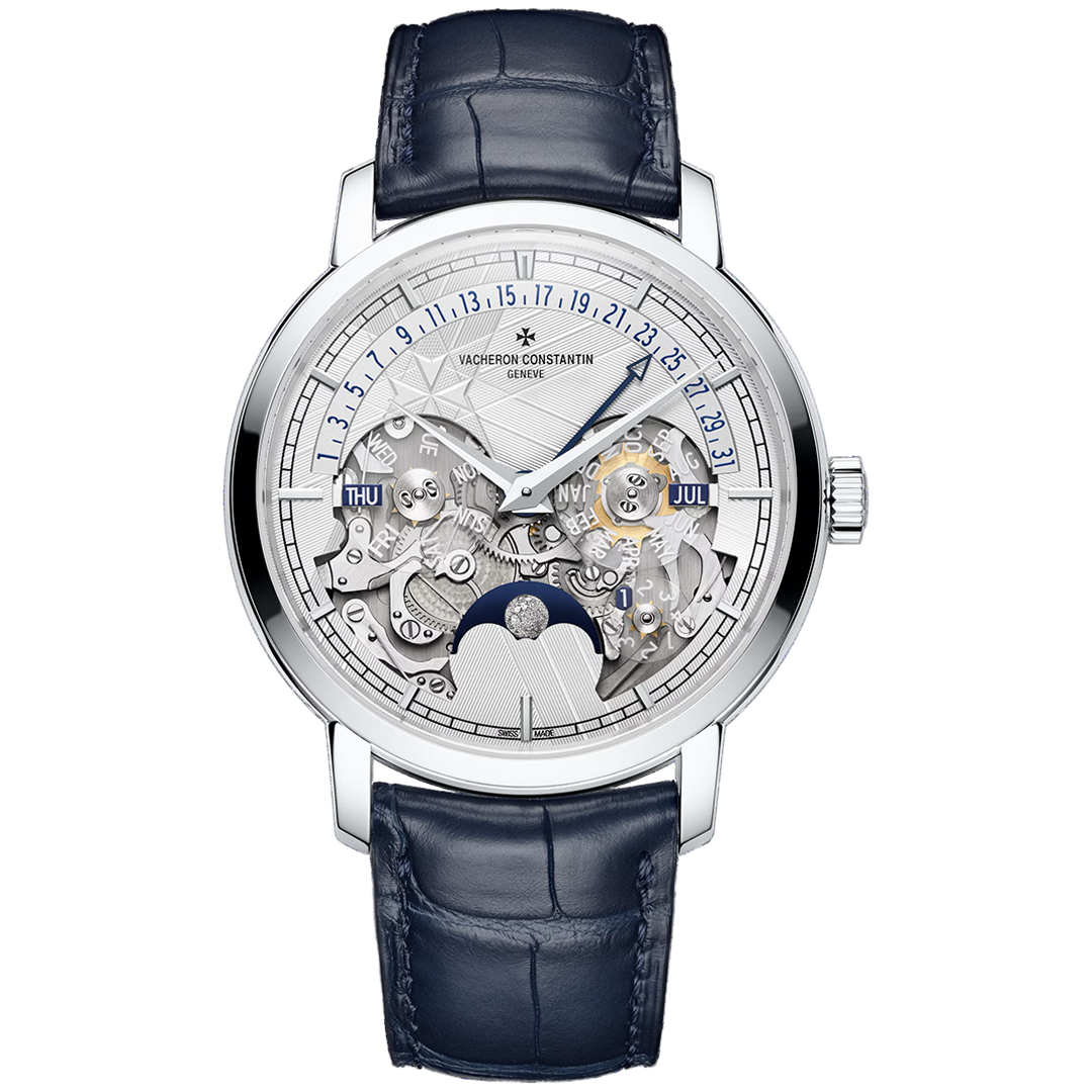 Watch in platinum Traditionnelle Perpetual Calendar Retrograde Date Openface Vacheron constantin