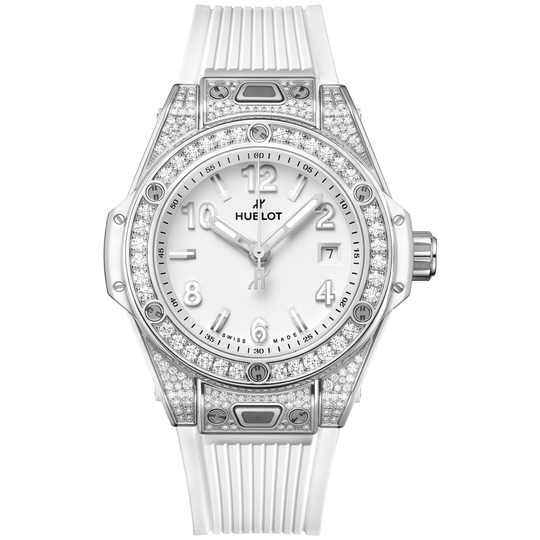 Watch in steel Big Bang One Click Steel White Pavé Hublot