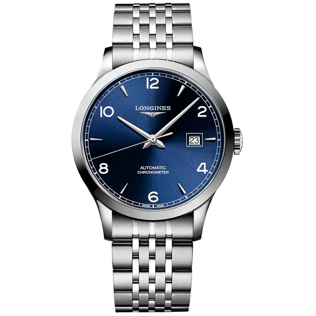 Watch in steel Record Collection Longines