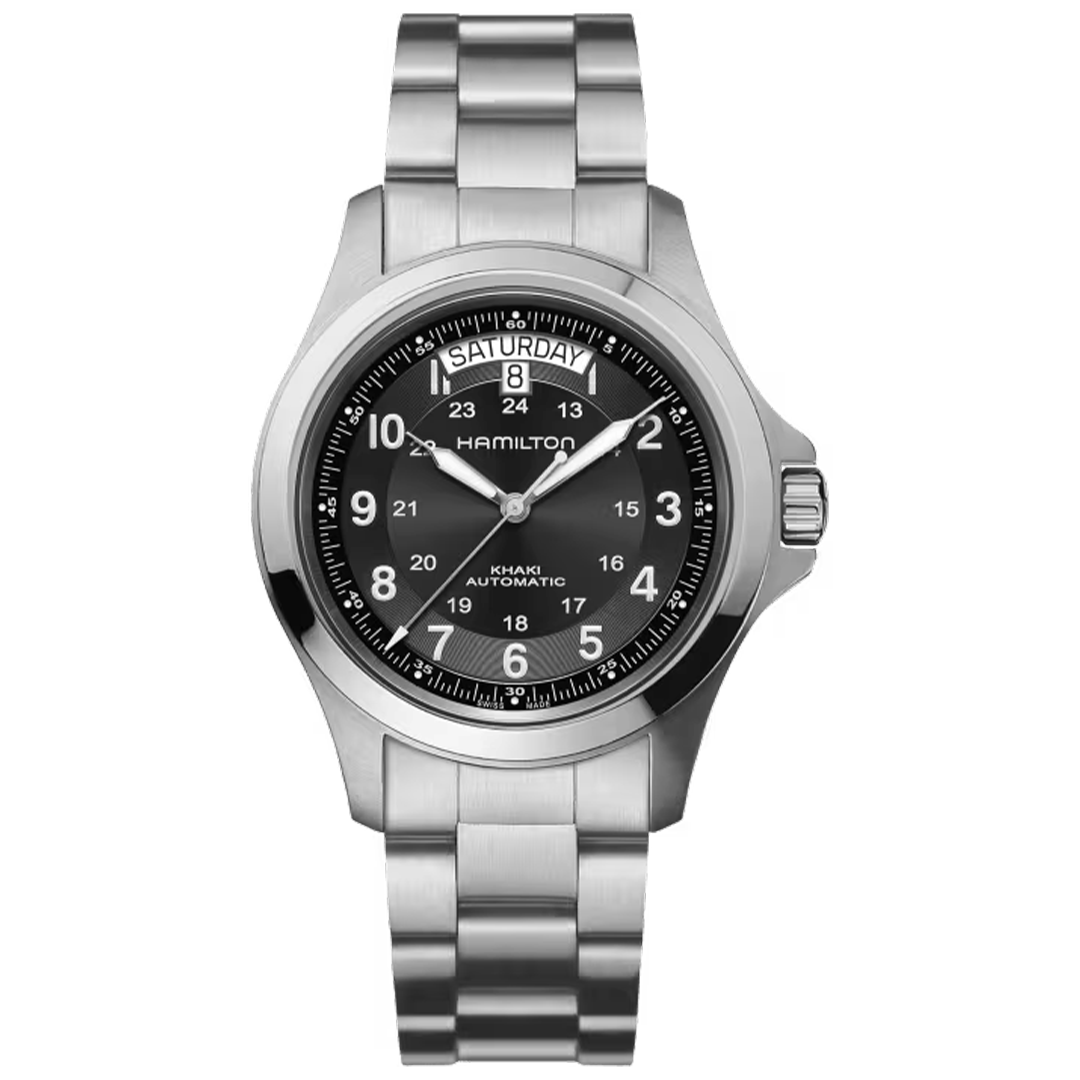 Watch in steel Khaki Field King Auto Hamilton