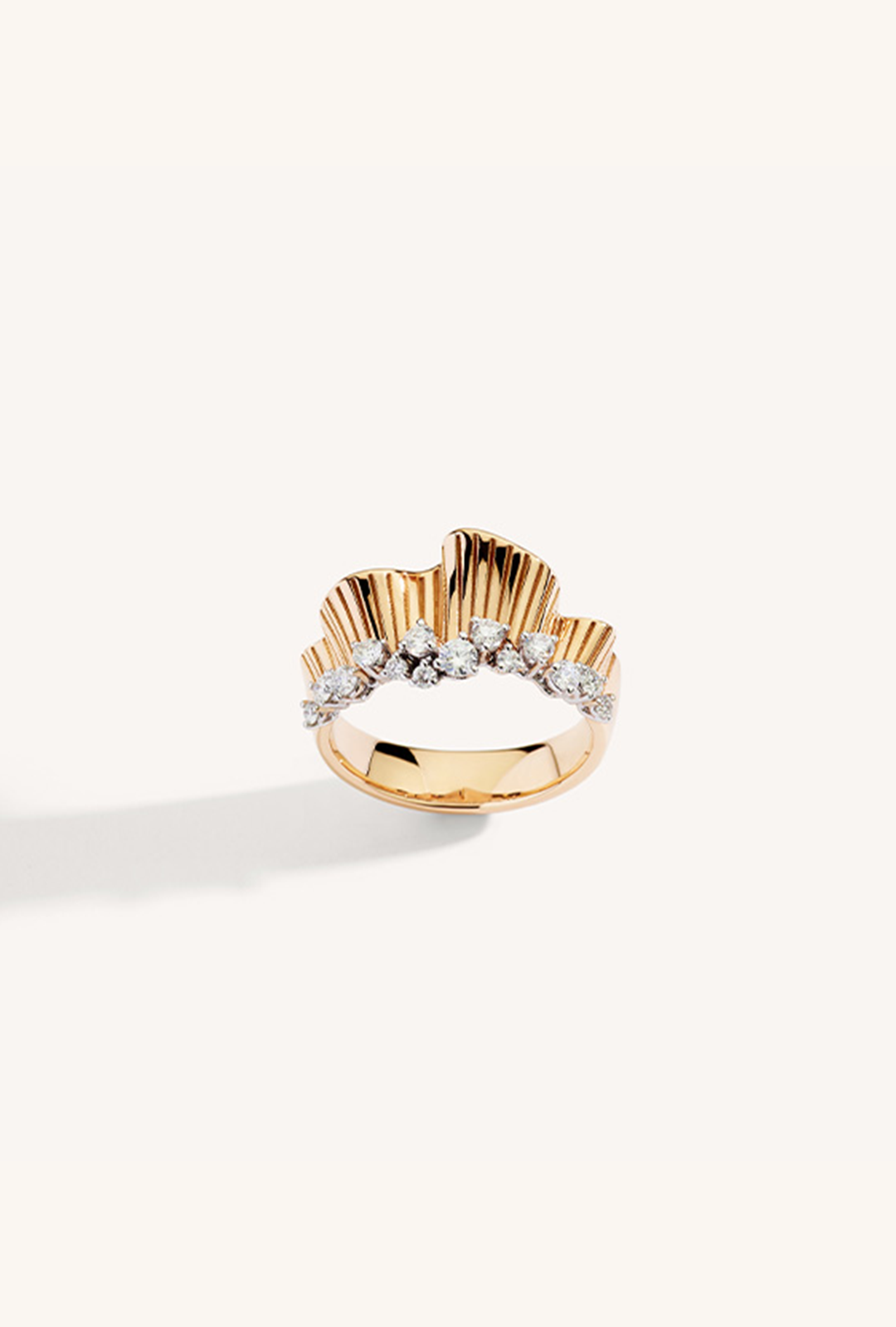 Ring in white gold and rose gold Rays of Sun Ring Palmiero
