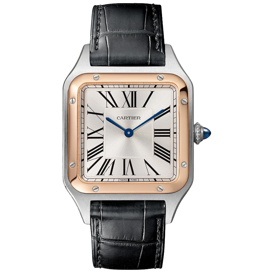 Orologio in acciaio e oro rosa Santos-Dumont Cartier