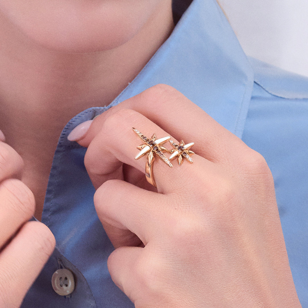 Gioiello in oro rosa Anello Starlight Palmiero