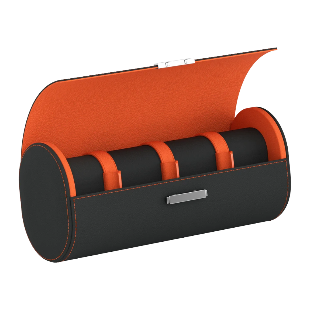 Accessorio in pelle panama Pochette 4 Pelle Arancione/Grigio Scatola del tempo