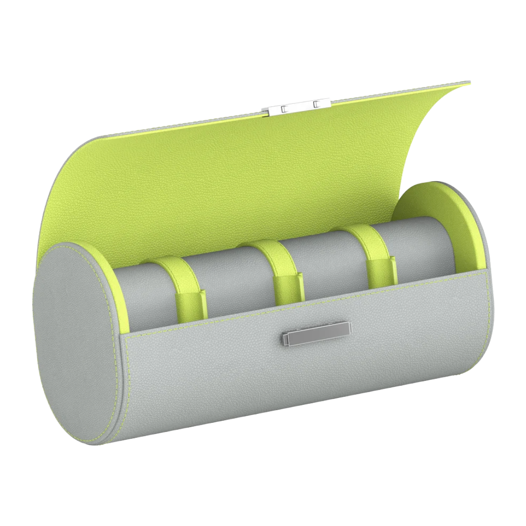 Pochette 4 Pelle Grigio/Verde