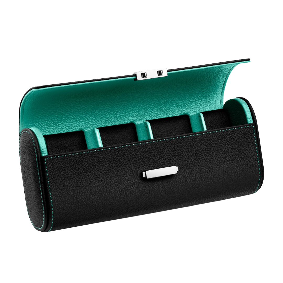Accessorio in pelle panama Pochette 4 Pelle Nero/Tiffany Scatola del tempo