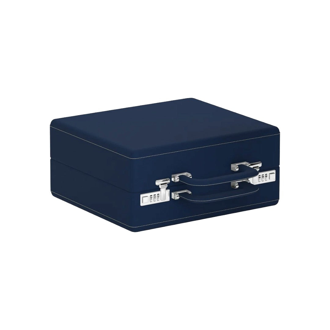Accessorio in pelle panama Valigetta 16 Pelle Blu/Crema Scatola del tempo