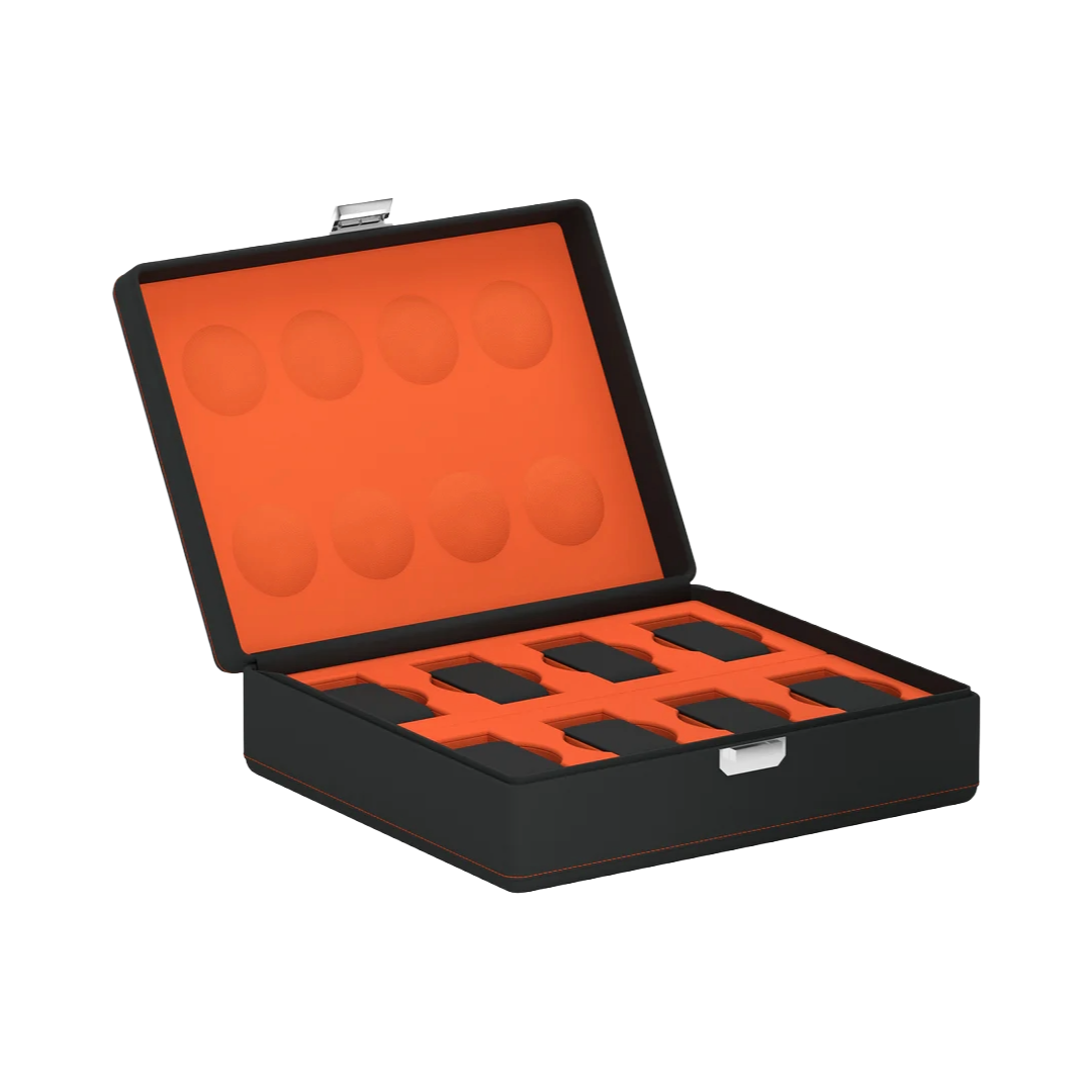 Valigetta 8 Pelle grigio ardesia/arancione