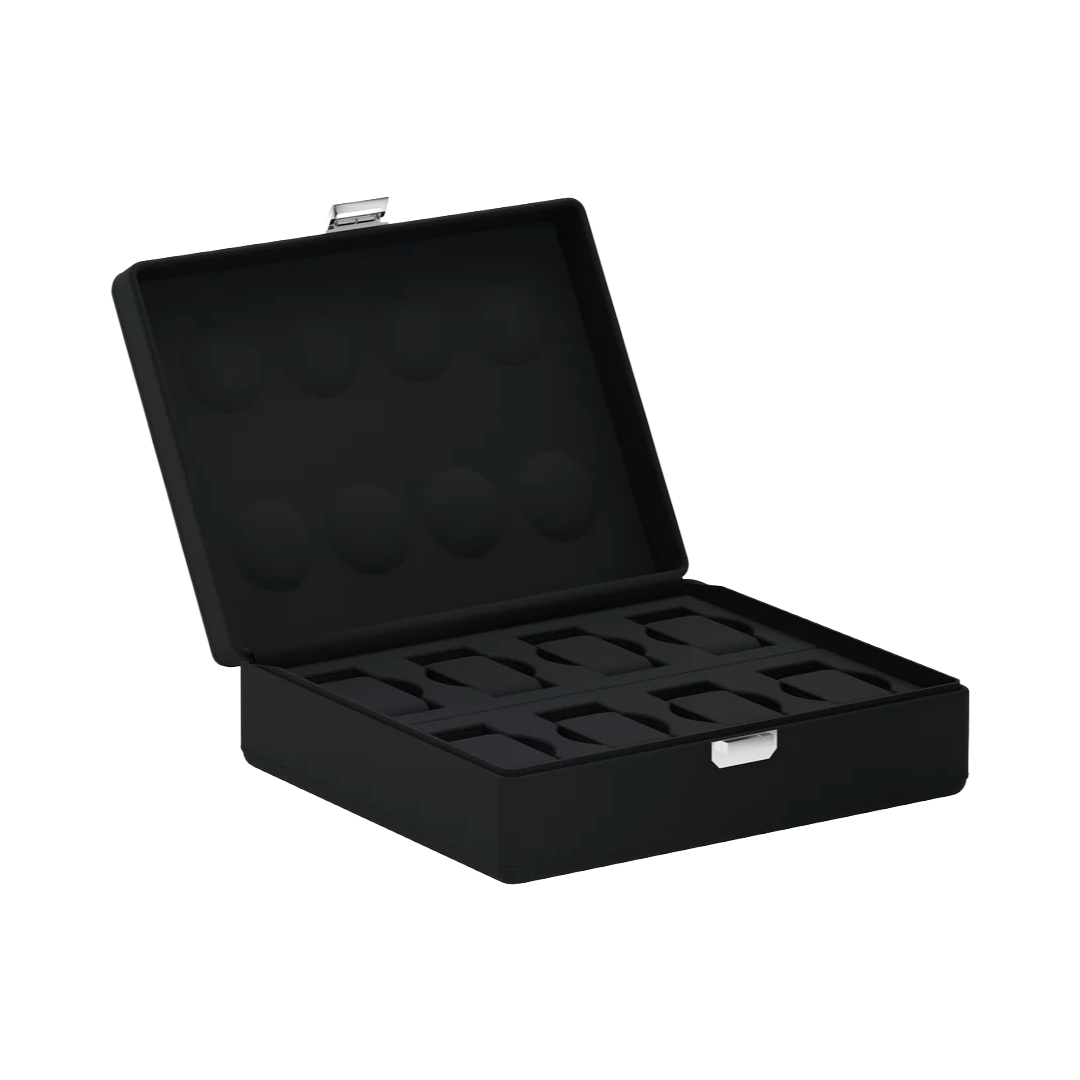 Accessorio in pelle panama Valigetta 8 Pelle Nero Intenso Scatola del tempo