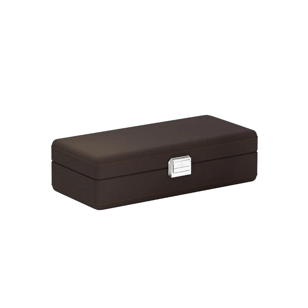 Accessorio in pelle panama Valigetta 4 Marrone Cioccolato/Castagno Scatola del tempo
