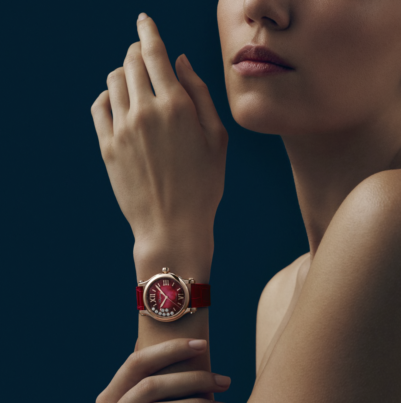 Watch in rose gold Happy Sport Chopard