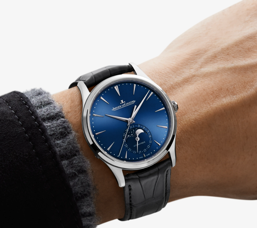 Watch in steel Master Ultra Thin Moon  Jaeger-lecoultre