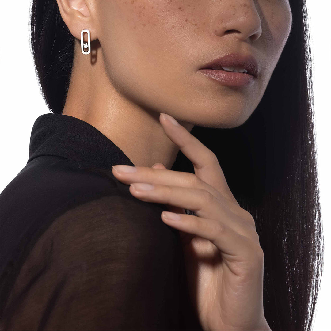 Earrings in oro bianco Move Uno Earrings Messika