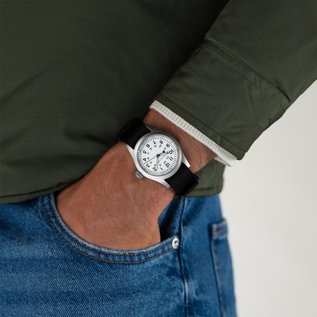 Orologio in acciaio Khaki Field Mechanical Hamilton
