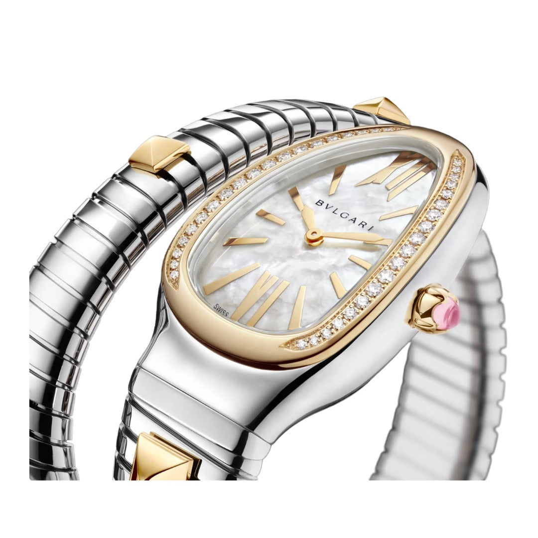Watch in steel and yellow gold Serpenti Tubogas Gold & Steel Bulgari