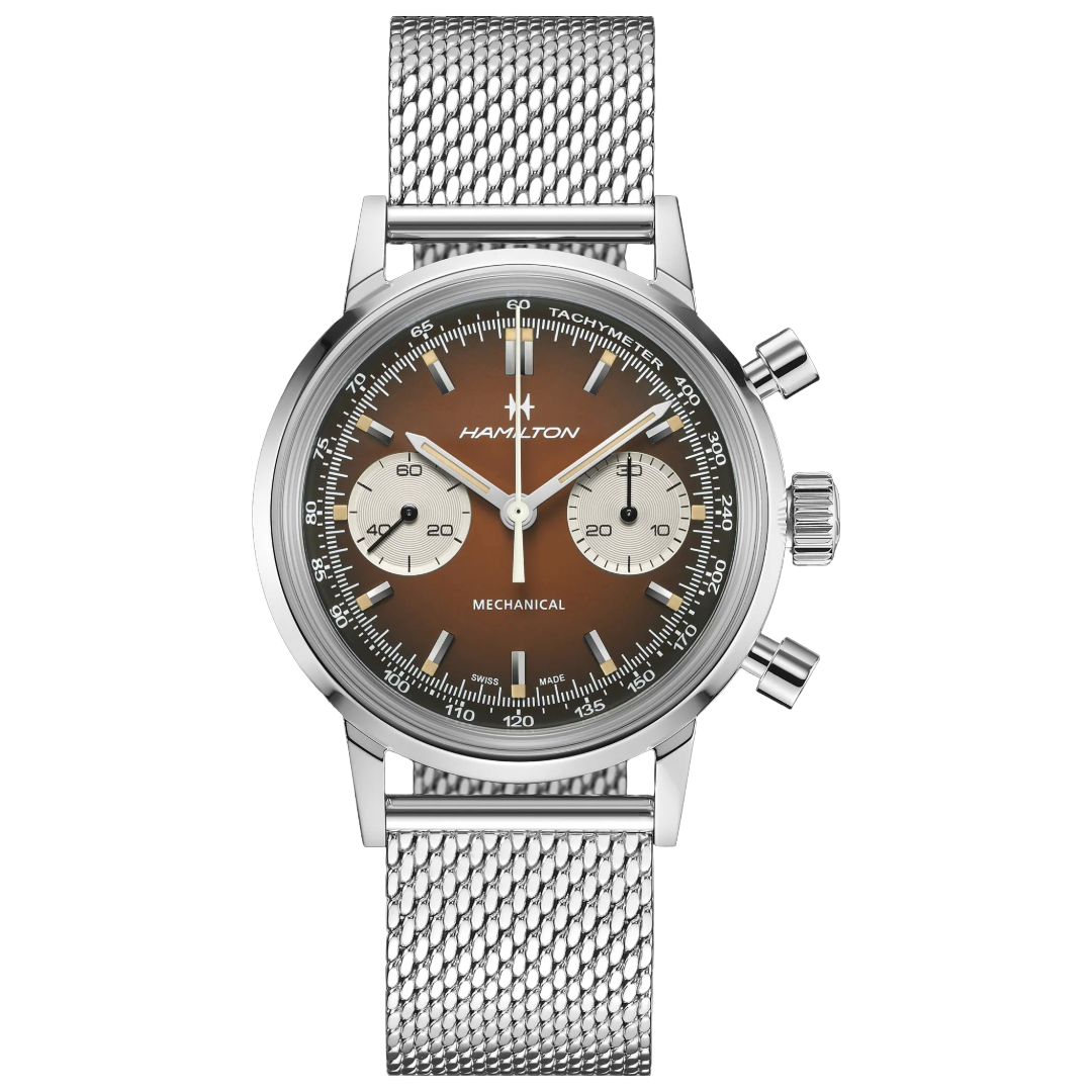 Watch in steel American Classic Intra-Matic Chronograph H Hamilton