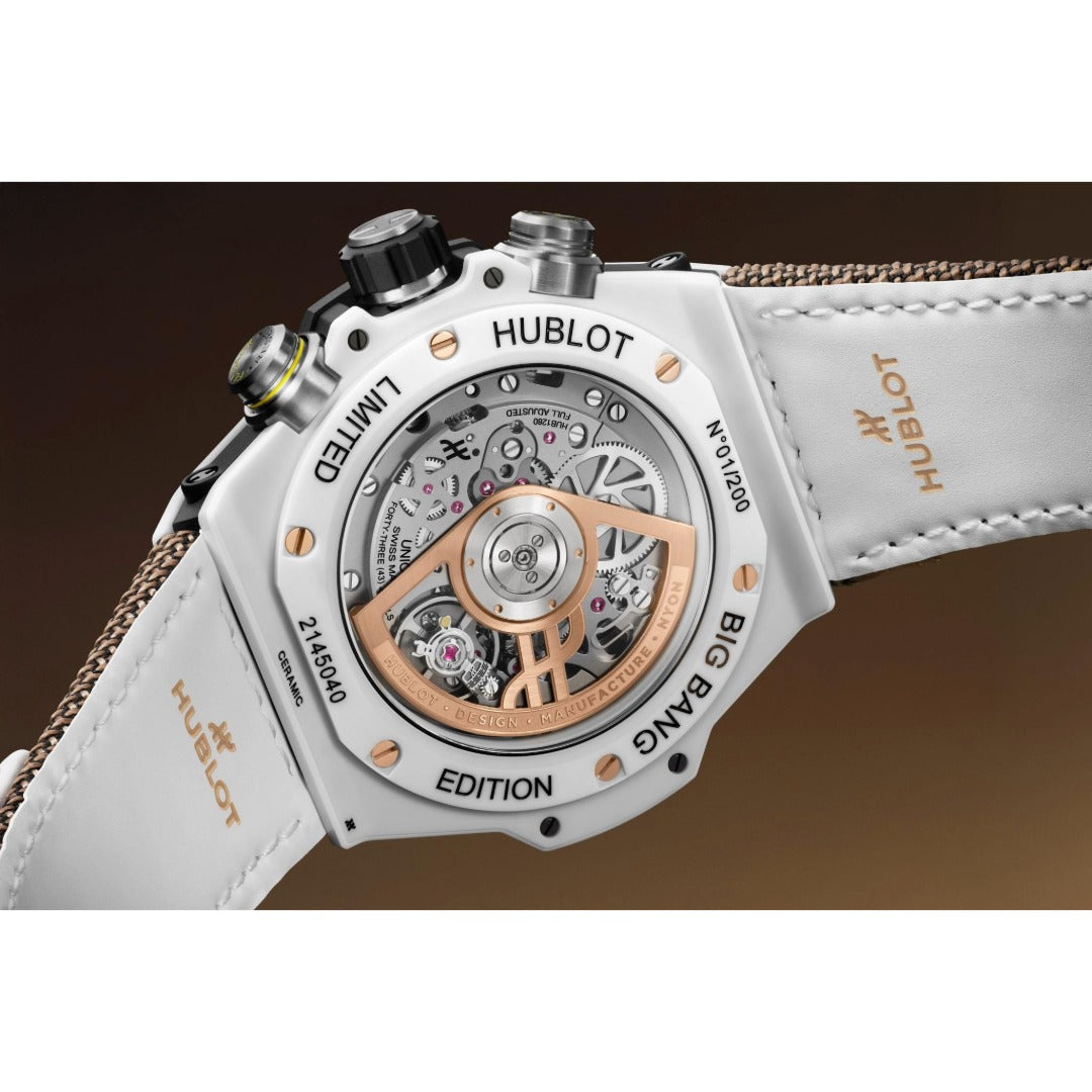 Orologio in ceramic Big Bang Reloaded Kylian Mbappé White Ceramic Hublot