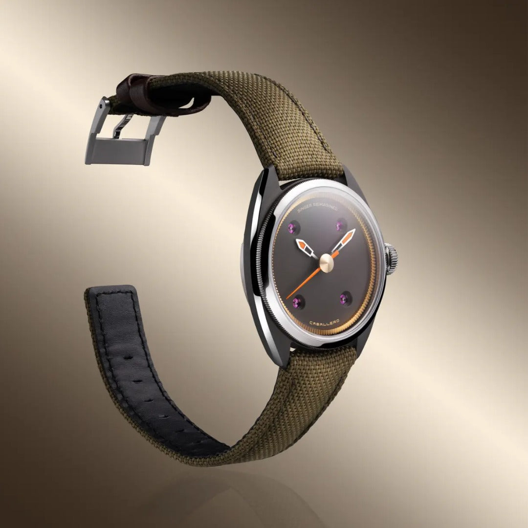 Orologio in titanio Caballero Cocoa Brown Singer