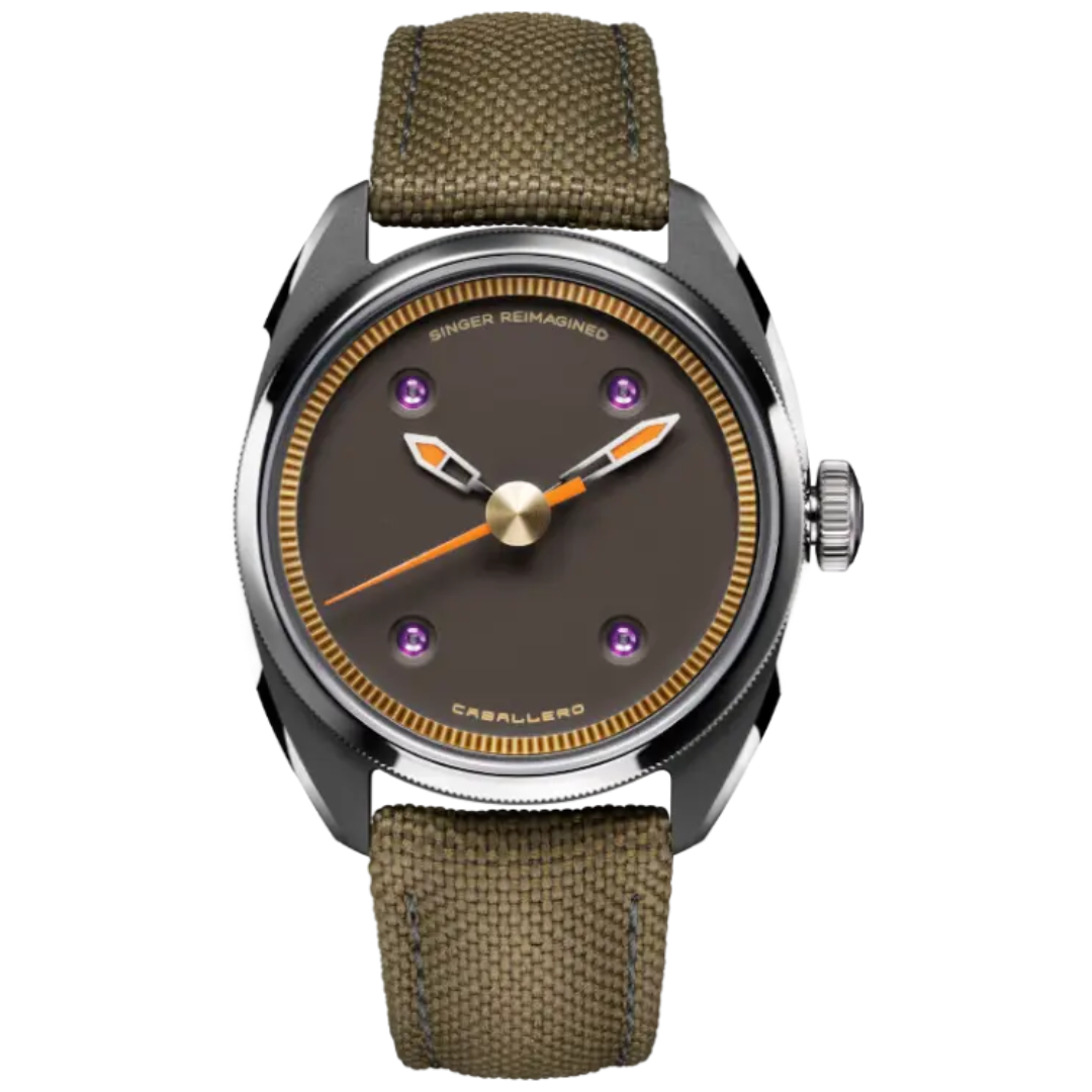 Orologio in titanio Caballero Cocoa Brown Singer