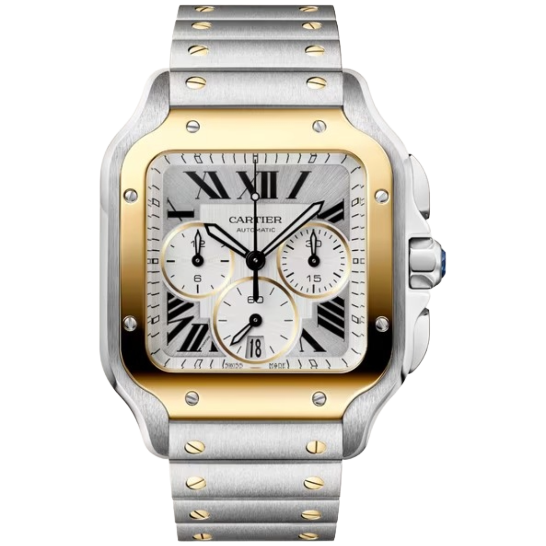 Orologio in acciaio e oro giallo Santos de Cartier Cartier