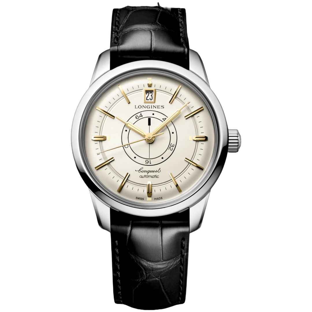 Watch in steel Conquest Heritage Central Power Reserve
 Longines