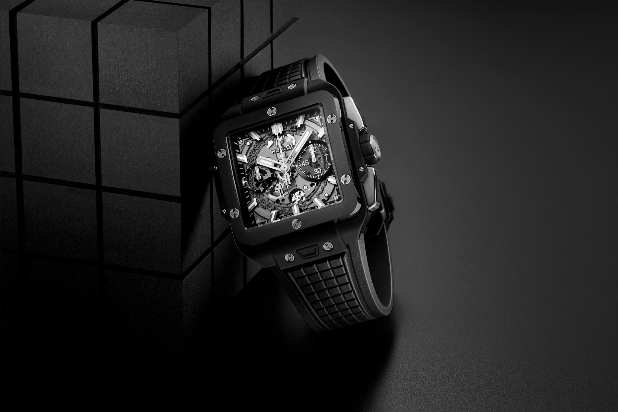 Watch in ceramics Square Bang Unico Black Magic Hublot