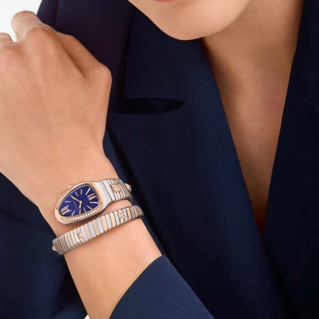 Watch in steel and rose gold Serpenti Tubogas Bulgari