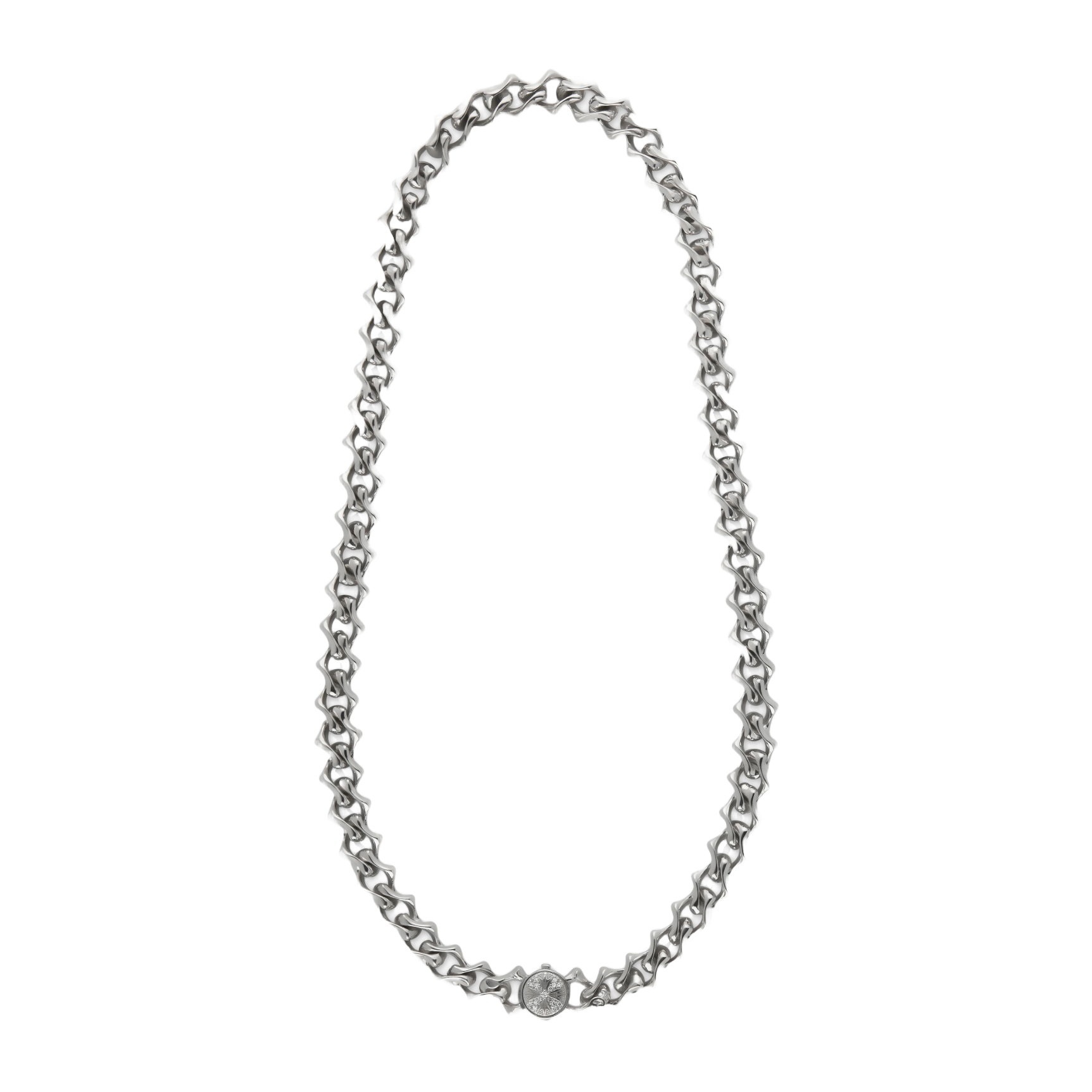 Gioiello in silver Sharp Link Chain Necklace Diamonds Emanuele bicocchi