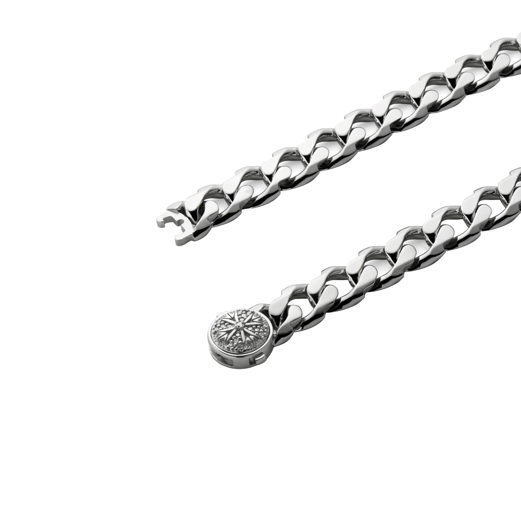 Gioiello in silver Edge Chain Necklace Diamonds Emanuele bicocchi
