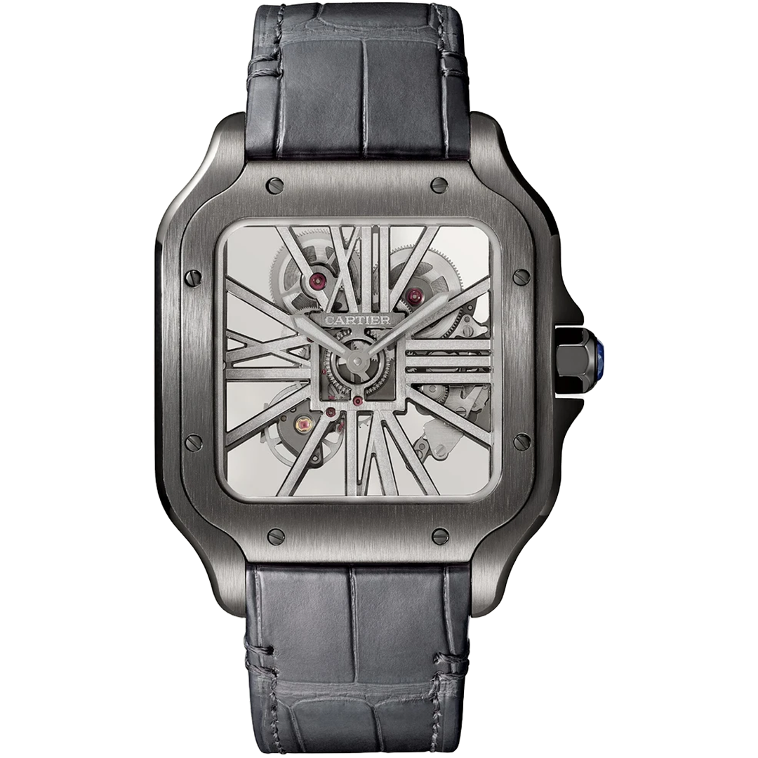 Watch in dlc-coated steel Santos de Cartier Cartier
